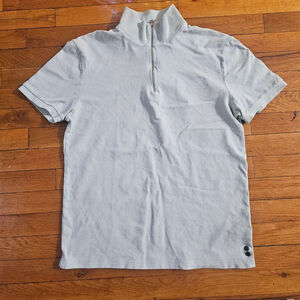 Men's RON DORFF Light Blue Quarter-Zip Polo Shirt M